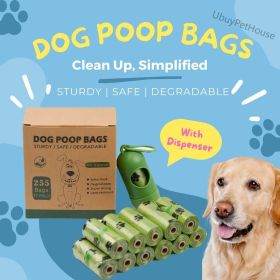 255 bags in 17 volumes Portable pet waste bag Environmental poop bag Portable biodegradable pet waste bag outdoor pet poop collection bag easy to carr