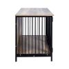 Wooden Dog Crate Furniture Large/Medium Dog, Dog Kennel Furniture Large Breed, Indoor Dog Cage Furniture Style with 2 Doors