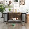 Wooden Dog Crate Furniture Large/Medium Dog, Dog Kennel Furniture Large Breed, Indoor Dog Cage Furniture Style with 2 Doors