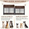 GO 44'' Heavy Duty Large Dog Crate Furniture for Large Medium Dog with Lockable Wheels, Wooden Dog Crate Dog Kennel