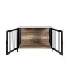 Wooden Dog Crate Furniture Large/Medium Dog, Dog Kennel Furniture Large Breed, Indoor Dog Cage Furniture Style with 2 Doors