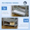 PawHut Wooden Hamster Cage with Storage Shelf, Large Hamster Cage Including Seesaw, Small Animal Cage with Sliding Tray, Wide Ramp for Racing