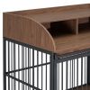 GO 44'' Heavy Duty Large Dog Crate Furniture for Large Medium Dog with Lockable Wheels, Wooden Dog Crate Dog Kennel