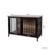 Wooden Dog Crate Furniture Large/Medium Dog, Dog Kennel Furniture Large Breed, Indoor Dog Cage Furniture Style with 2 Doors