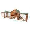 Large Wooden Rabbit Hutch Indoor and Outdoor Bunny Cage with a Tray and Runs for Small Animals, Orange