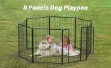 Dog Playpen Indoor Outdoor, 24" Height 8 Panels Fence with Anti-Rust Coating, Metal Heavy Portable Foldable Dog Pen for Large