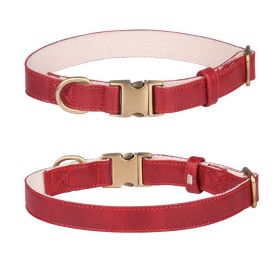 Leather dog collar; Leather Dog Collar Soft Padded Breathable Adjustable Tactical Pet Collar with Durable Metal Buckle for Small Medium Large Dog (colour: Leather, size: S code)