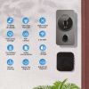 1pc smart wireless doorbell, smart 2.4G WIFI video doorbell, Tuya APP smart system control, two-way intercom, night vision function, video call