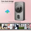 1pc smart wireless doorbell, smart 2.4G WIFI video doorbell, Tuya APP smart system control, two-way intercom, night vision function, video call